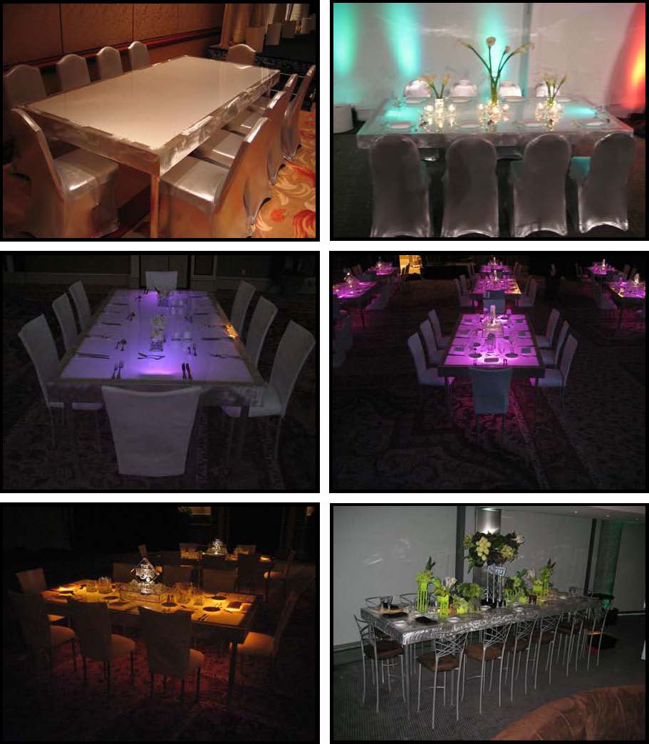 ILLUMINATED LEDs Dinner Tables 4 ft. x 8 ft.